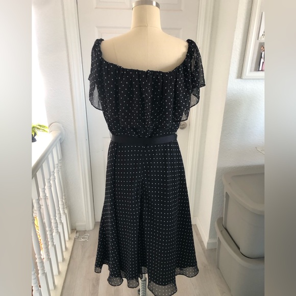 White House Black market polkadots midi dress. - Picture 5 of 10